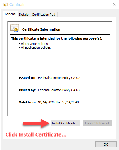 Click Install Certificate..